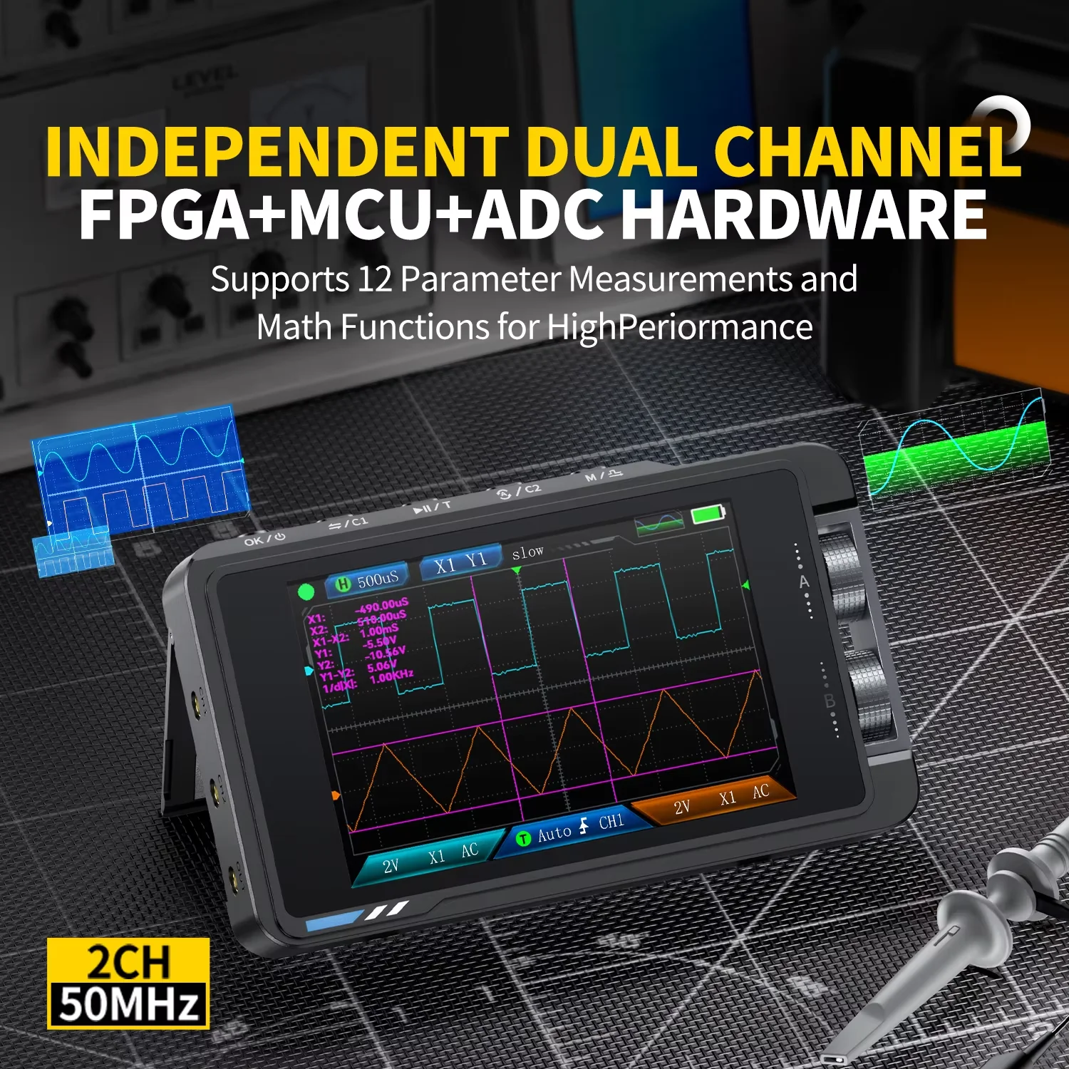 FNIRSI DS215H 2 IN 1 Handheld  - Fnirsi Digital Oscilloscope Handheld review and price