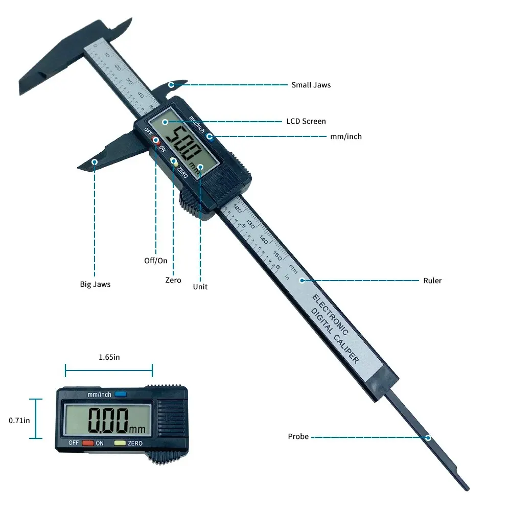 Carbon Fiber Digital Caliper 1 - Digital Caliper 150Mm Stainless Steel review and price