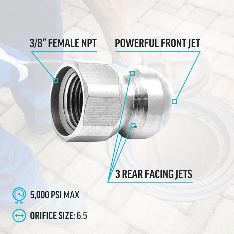 Sewer Jetter Nozzle for Pressu - Vacuum Chamber Kit With Pump review and price